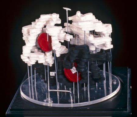 Max Perutz's balsa wood model of haemoglobin, built in 1959.
