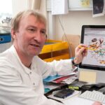 Chris Oubridge in the lab LMB