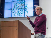 Richard Henderson giving ‘Talk at 6’ at the Cambridge Academy for Science & Technology