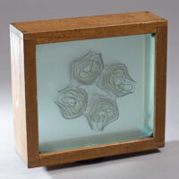 In 1977, Nigel Unwin produced the first low resolution 3D map of a ribosome – using crystalline sheets of ribosomes which develop in the oocytes of the lizard Lacerta sicula during its winter hibernation period. The 3D tetramer structure is represented in a glass layered contour map.