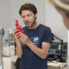 Volunteer explaining Electron Microscopy